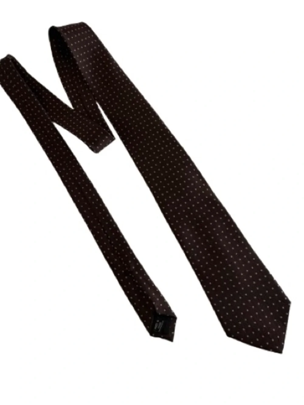 Merona Brown with Blue Microdot Design Silk Men's Tie for Office/Dress Occasion